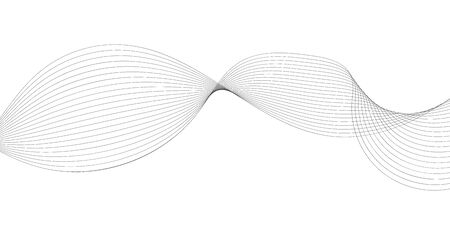 Abstract wave element for design. Digital frequency track equalizer. Stylized line art background. Vector illustration. Wave with lines created using blend tool. Curved wavy line, smooth stripeのイラスト素材