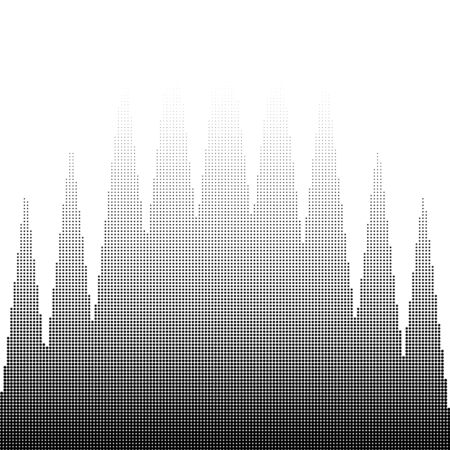 Circle halftone element, monochrome abstract graphic, prepress or generic concepts. Dotted gradient vector illustrationのイラスト素材