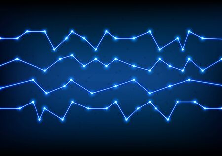 Abstract connections on blue background. Tech conceptのイラスト素材