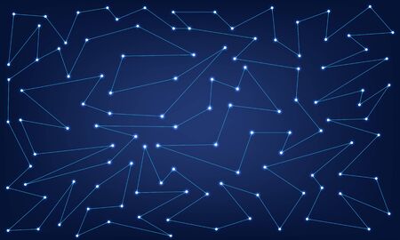 Abstract connections on blue background. Tech conceptのイラスト素材