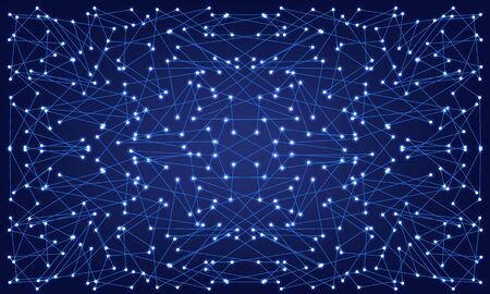 Abstract connections on blue background. Tech conceptのイラスト素材