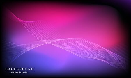 Abstract wave element for design. Digital frequency track equalizer. Stylized line art background. Colorful shiny wave with lines created using blend tool. Curved wavy line, smooth stripe Vector illustration.のイラスト素材