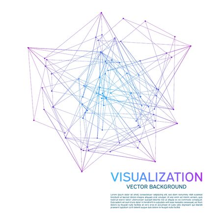 Abstract background with dots and lines. White. Geometric technology vector background. Digital data visualization. Connection Concept. Social network graphic conceptのイラスト素材