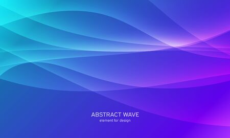 Abstract wave element for design. Blue. Digital frequency track equalizer. Stylized line art background. Colorful shiny wave with lines created using blend tool. Curved wavy line, smooth stripe Vector illustrationのイラスト素材