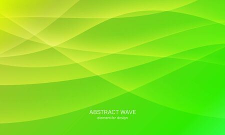 Abstract wave element for design. Green. Digital frequency track equalizer. Stylized line art background. Colorful shiny wave with lines created using blend tool.Curved wavy line, smooth stripe Vector.のイラスト素材