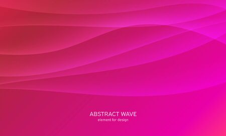 Abstract wave element for design. Pink. Digital frequency track equalizer. Stylized line art background. Colorful shiny wave with lines created using blend tool. Curved wavy line, smooth stripe Vector illustrationのイラスト素材