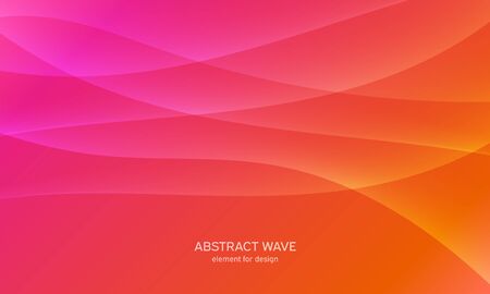 Abstract wave element for design. Pink. Digital frequency track equalizer. Stylized line art background. Colorful shiny wave with lines created using blend tool. Curved wavy line, smooth stripe Vector illustrationのイラスト素材