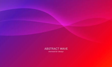 Abstract wave element for design. Pink. Digital frequency track equalizer. Stylized line art background. Colorful shiny wave with lines created using blend tool. Curved wavy line, smooth stripe Vector illustrationのイラスト素材