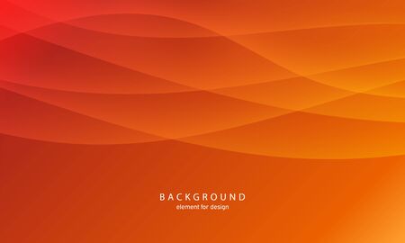 Abstract wave element for design. Digital frequency track equalizer. Stylized line art background. Colorful shiny wave with lines created using blend tool.Curved wavy line, smooth stripe Vector Orange.のイラスト素材