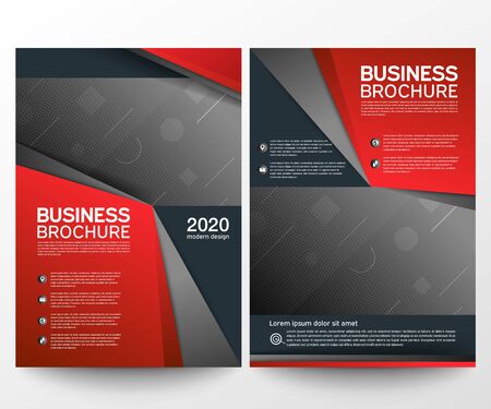 Business brochure flyer design template. Annual report. Leaflet cover presentation. Abstract geometric background, modern publication poster magazine, layout in A4 size. Set. Vector background paper.のイラスト素材