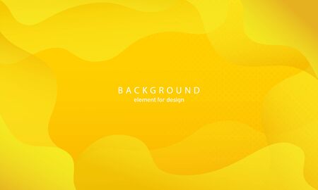 Abstract background yellow with fluid shapes modern concept. Dynamical colored composition forms and waves. Template for design website landing page, social media, banner, leaflet, cover, poster.のイラスト素材