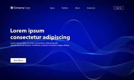 Asbtract background website Landing Page. Template for websites, or apps. Modern design. Abstract vector styleのイラスト素材