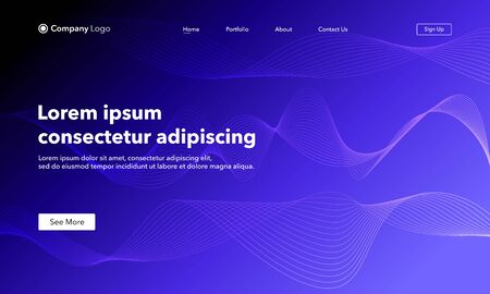 Asbtract background website Landing Page. Template for websites, or apps. Modern design. Abstract vector styleのイラスト素材