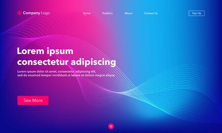 Asbtract background website Landing Page. Template for websites, or apps. Modern design. Abstract vector styleのイラスト素材