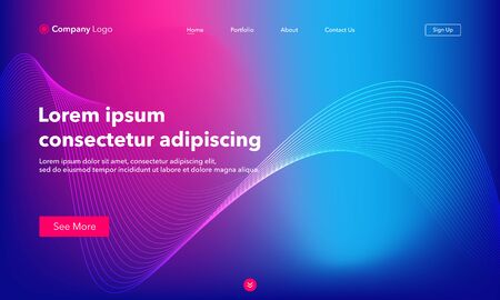 Asbtract background website Landing Page. Template for websites, or apps. Modern design. Abstract vector styleのイラスト素材