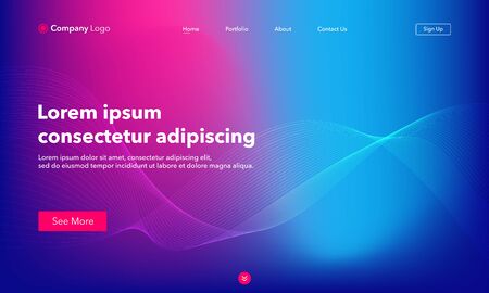 Asbtract background website Landing Page. Template for websites, or apps. Modern design. Abstract vector styleのイラスト素材