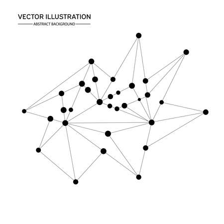 Abstract white bright technology vector background. Low poly, Molecule And Communication Background. Connection structure. Vector science background. Polygonal.のイラスト素材