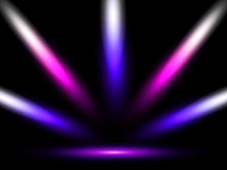 Stage with colorful lights. Background. Podium, road, pedestal or platform illuminated by spotlights. Vector. EPS10.のイラスト素材