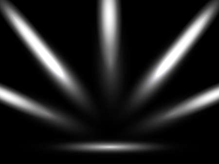 Scene with black and white lights. Background. Podium, road, pedestal or platform illuminated by spotlights. Vectorのイラスト素材