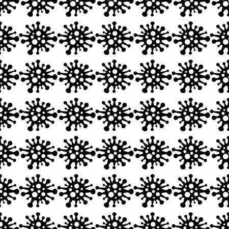 Seamless vector pattern. Coronavirus background. Covid-19. Dangerous Coronavirus Cell. Bacteriaのイラスト素材