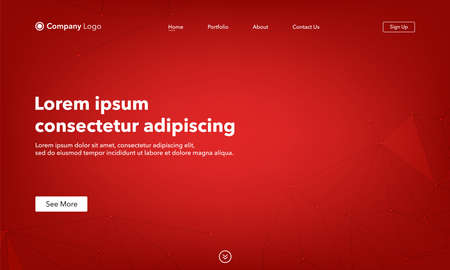 Landing Page asbtract background website. Connection structure. Template for websites, or apps. Low poly, Molecule And Communication. Modern design. Abstract vector styleのイラスト素材