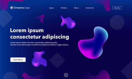 Asbtract background website Landing Page. Template for websites, or apps. Molecule. Modern design. Abstract vector styleのイラスト素材