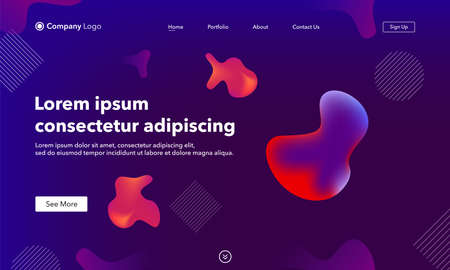 Asbtract background website Landing Page. Template for websites, or apps. Molecule. Modern design. Abstract vector styleのイラスト素材
