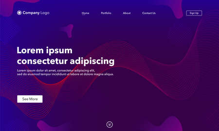 Asbtract background website Landing Page. Template for websites, or apps. Modern design.Blue. Abstract vector styleのイラスト素材