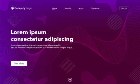 Asbtract background website Landing Page. Template for websites, or apps. Modern design.Blue. Abstract vector styleのイラスト素材