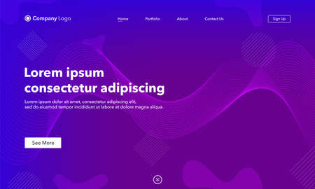 Asbtract background website Landing Page. Template for websites, or apps. Modern design.Blue. Abstract vector styleのイラスト素材