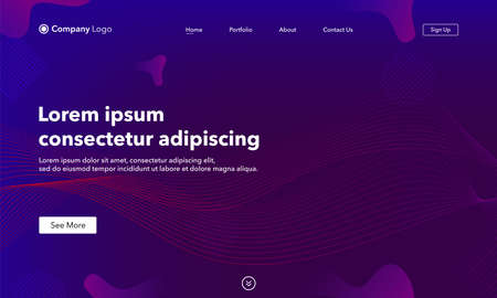 Asbtract background website Landing Page. Template for websites, or apps. Modern design.Blue. Abstract vector styleのイラスト素材