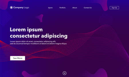 Asbtract background website Landing Page. Template for websites, or apps. Modern design.Blue. Abstract vector styleのイラスト素材