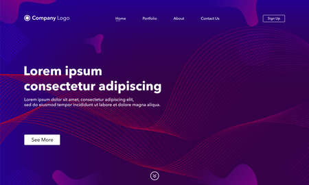 Asbtract background website Landing Page. Template for websites, or apps. Modern design.Blue. Abstract vector styleのイラスト素材