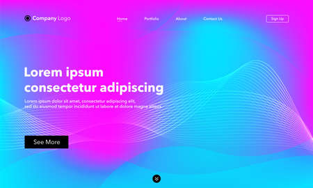 Asbtract background website Landing Page. Template for websites, or apps. Modern design.Blue. Abstract vector styleのイラスト素材