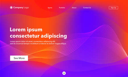 Asbtract background website Landing Page. Template for websites, or apps. Modern design.Blue. Abstract vector styleのイラスト素材