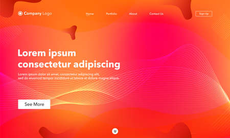 Asbtract background website Landing Page. Template for websites, or apps. Modern design.Blue. Abstract vector styleのイラスト素材