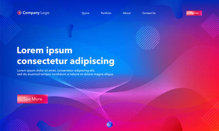 Asbtract background website Landing Page. Template for websites, or apps. Modern design.Blue. Abstract vector styleのイラスト素材