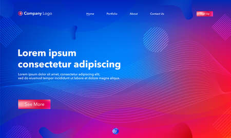 Asbtract background website Landing Page. Template for websites, or apps. Modern design.Blue. Abstract vector styleのイラスト素材