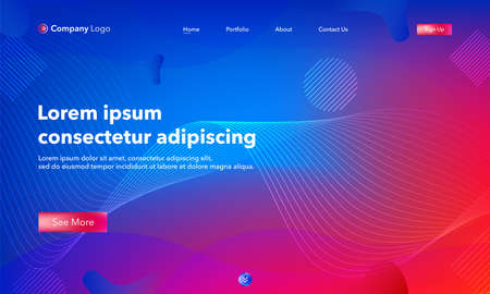 Asbtract background website Landing Page. Template for websites, or apps. Modern design.Blue. Abstract vector styleのイラスト素材