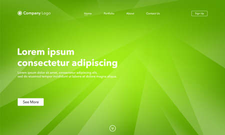 Asbtract background website Landing Page. Template for websites, or apps. Green. Modern design. Abstract vector styleのイラスト素材