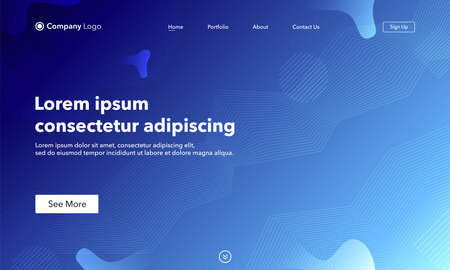 Asbtract background website Landing Page. Template for websites, or apps. Modern design.Blue. Abstract vector styleのイラスト素材