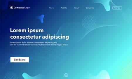 Asbtract background website Landing Page. Template for websites, or apps. Modern design.Blue. Abstract vector styleのイラスト素材