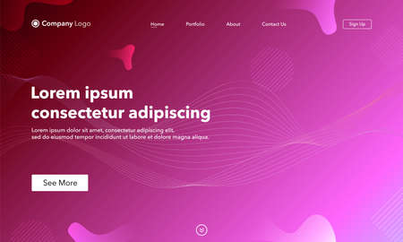 Asbtract background website Landing Page. Template for websites, or apps. Modern design.Blue. Abstract vector styleのイラスト素材