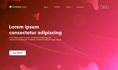 Asbtract background website Landing Page. Template for websites, or apps. Modern design.Blue. Abstract vector styleのイラスト素材