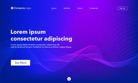 Asbtract background website Landing Page. Template for websites, or apps. Modern design. Abstract vector styleのイラスト素材