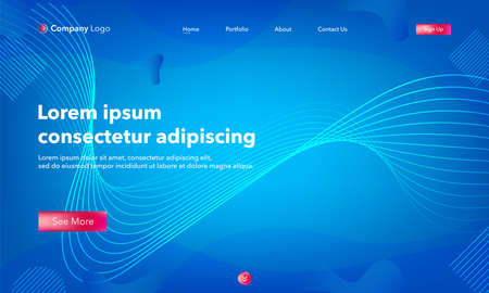 Asbtract background website Landing Page. Template for websites, or apps. Modern design.Blue. Abstract vector styleのイラスト素材