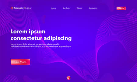 Asbtract background website Landing Page. Template for websites, or apps. Modern design. Abstract vector styleのイラスト素材