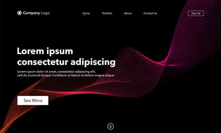 Asbtract background website Landing Page. Template for websites, or apps. Modern design. Abstract vector styleのイラスト素材