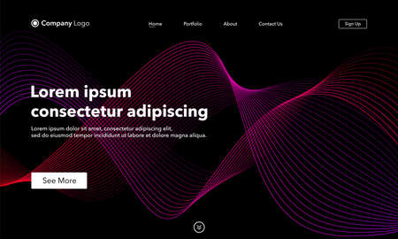 Asbtract background website Landing Page. Template for websites, or apps. Modern design. Abstract vector styleのイラスト素材