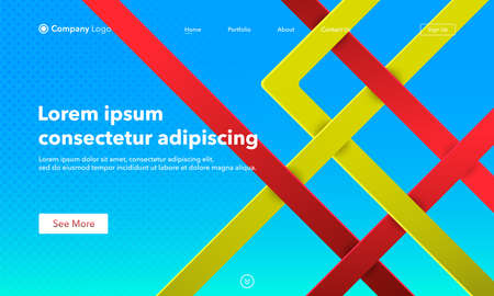 Landing Page. Abstract background website. Template for websites, or apps. Modern lines design. Abstract vector style.のイラスト素材